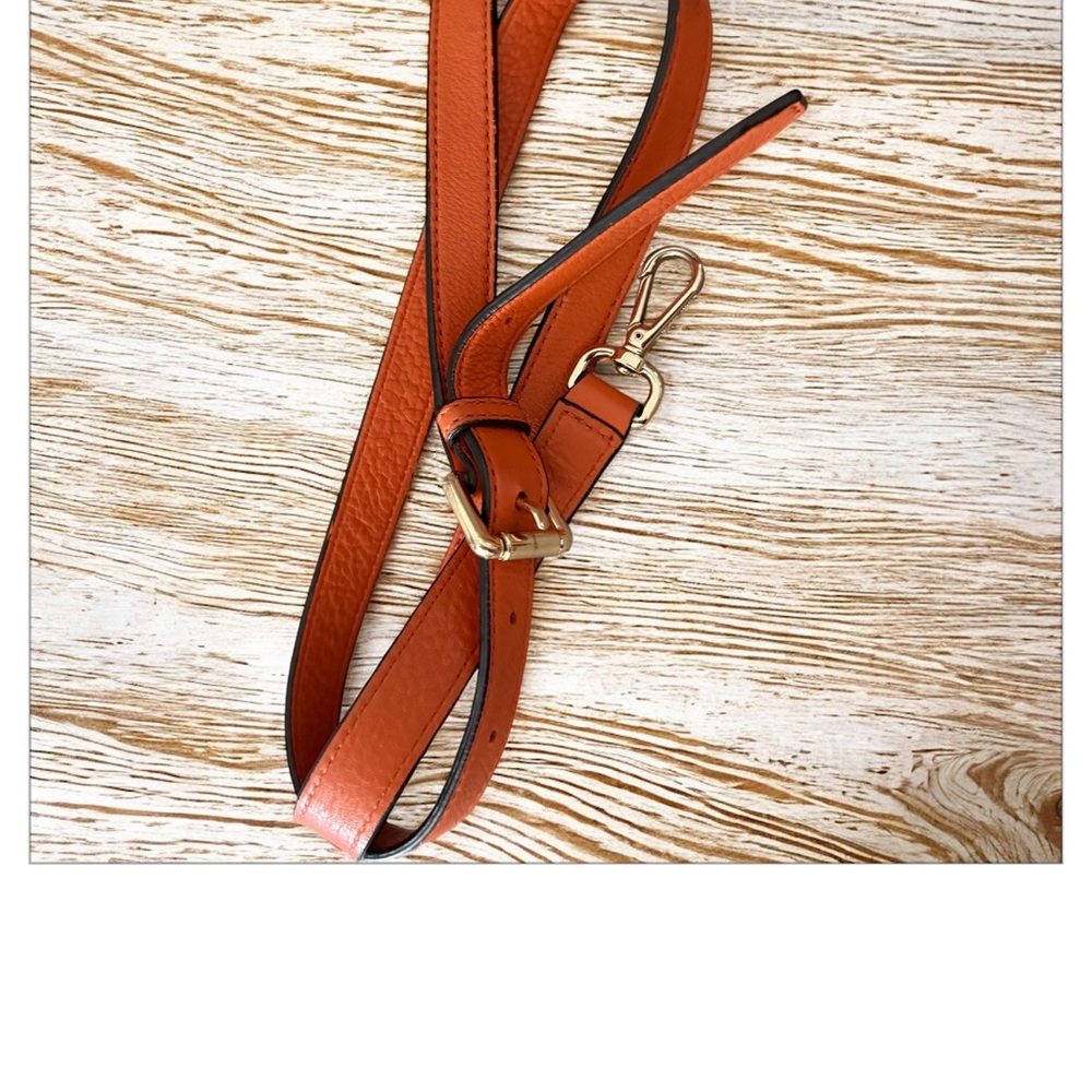 Michael Kors Orange Leather Satchel Bedford Belted Tangerine sale ! - Picture 4 of 7